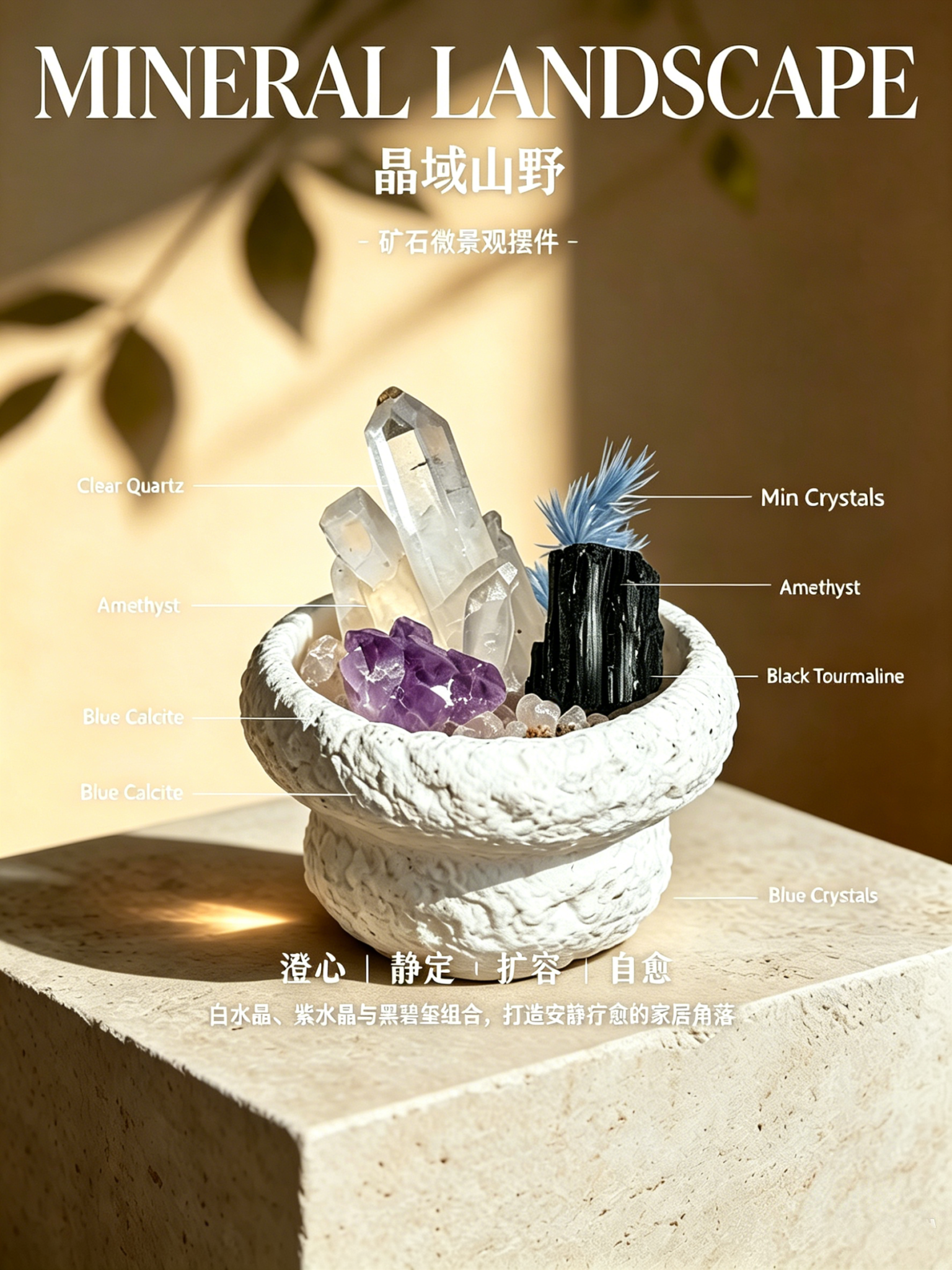 Mineral Crystal Landscape Healing Stone Desk Ornament