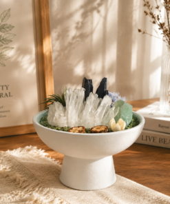 Housewarming Gift Crystal Bowl, Natural Quartz Energy Decor, Zen Garden Plant, Spiritual Home Decoration, Unique Gift