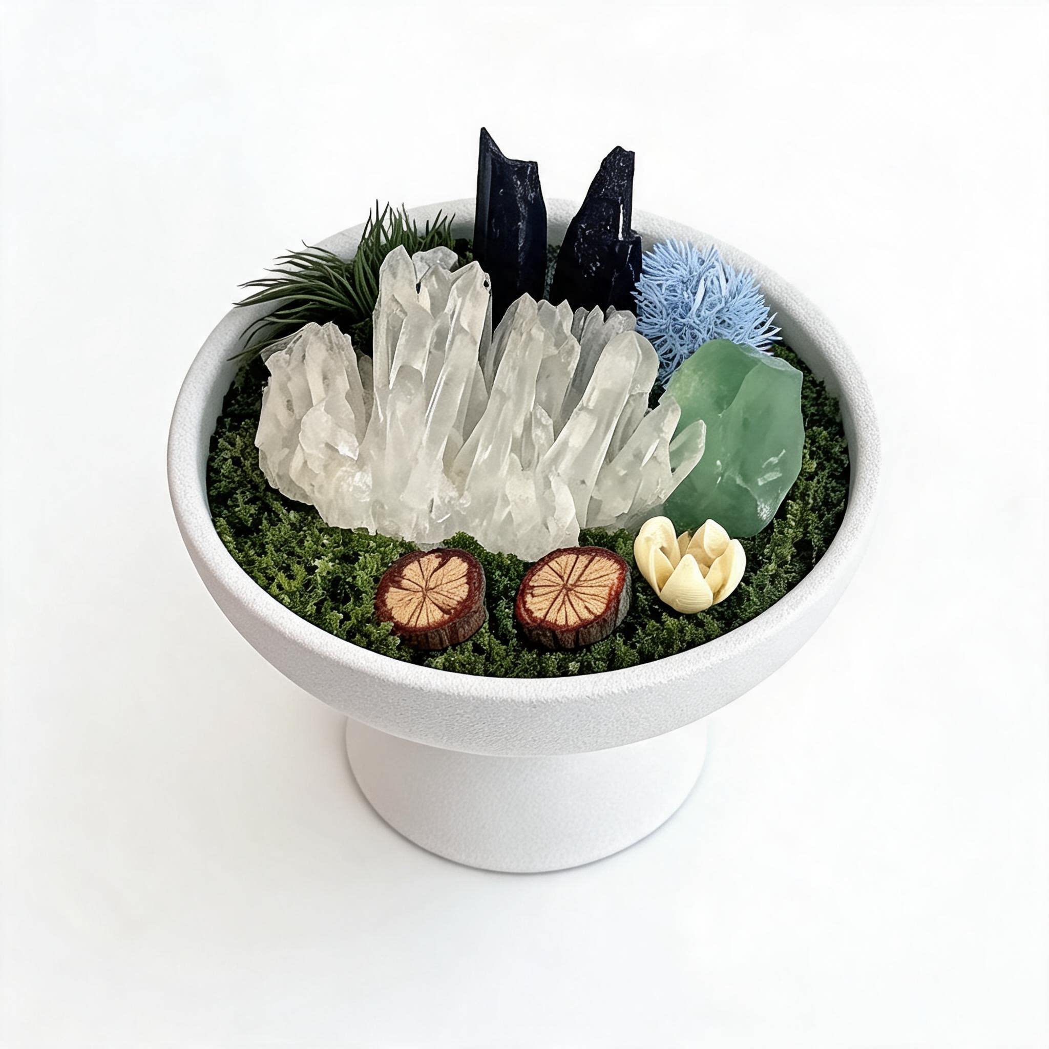 Housewarming Gift Crystal Bowl, Natural Quartz Energy Decor, Zen Garden Plant, Spiritual Home Decoration, Unique Gift - Image 2
